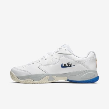 Nike Court Lite 2 Premium - Férfi Teniszcipő - Fehér/Platina/Királykék